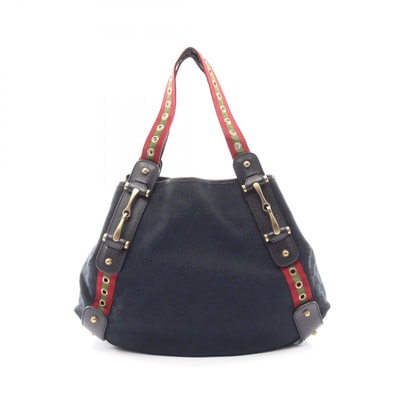 グッチ GUCCI ホースビット GGキャンバス トートバッグ バッグ キャンバス レザー レディース ブラック系 / レッド系 / グリーン系 144186 【中古】