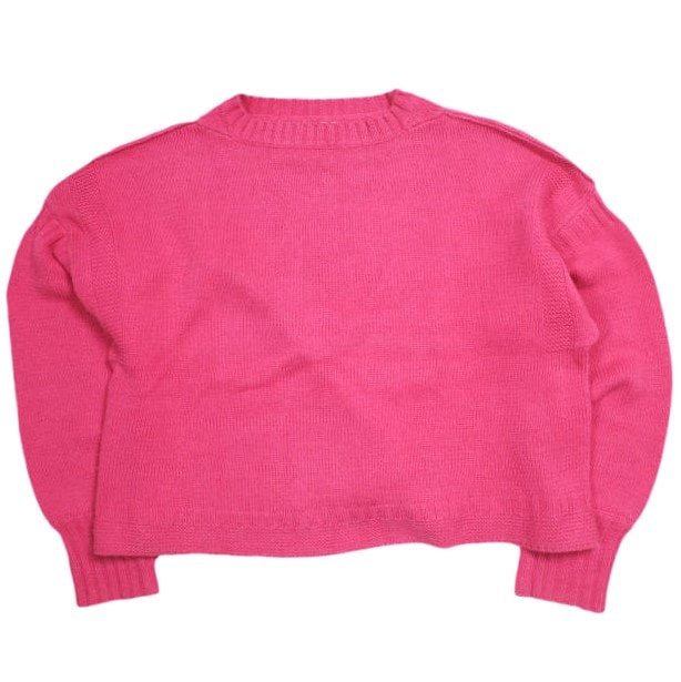 BEAMS BOY ビームスボーイ コットンアクリルガンジーニット 13-15-0709-126 Free FUCHSIA セーター 長袖 プルオーバー トップス g23533