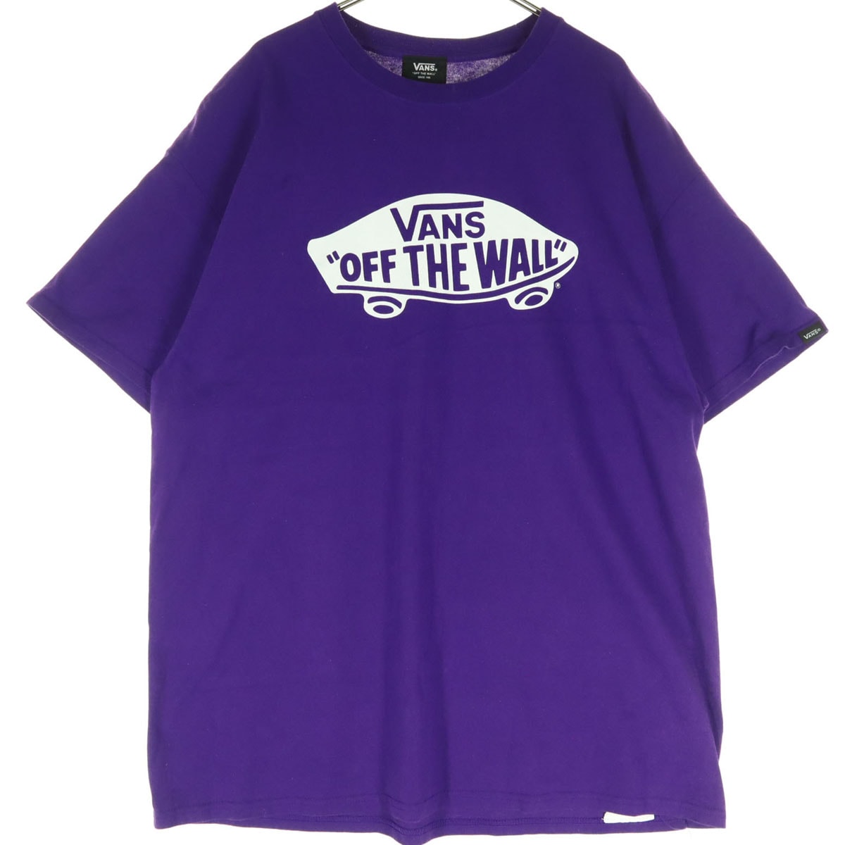 VANS バンズ コットン ロゴプリント 半袖 Tシャツ XL パープル