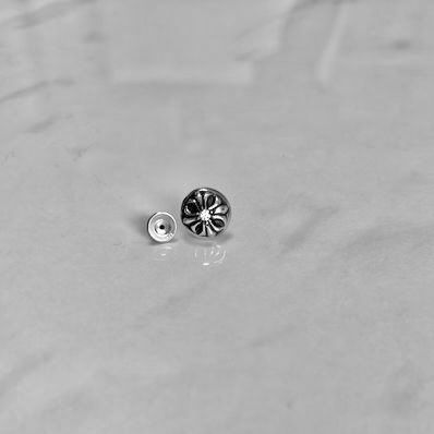 Chrome Hearts Cross Ball Stud Earrings "Silver"