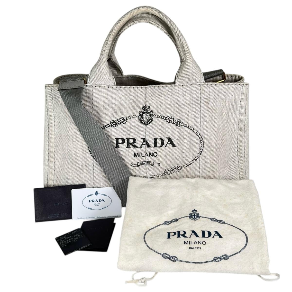 プラダ PRADA カナパトート 1BG642 キャンバス トートバッグ