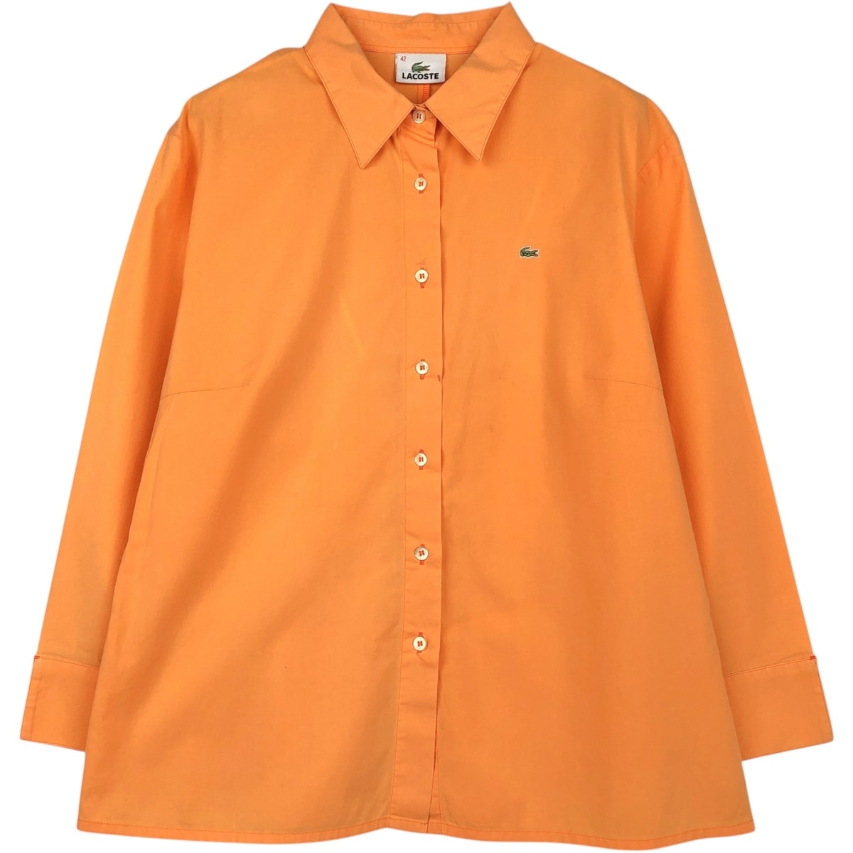 古着 ラコステ LACOSTE 七分袖 コットンシャツ ボックスシャツ レディースM相当/eaa650815