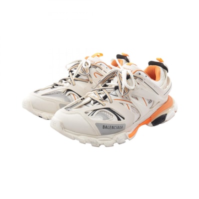 バレンシアガ BALENCIAGA トラック トレーナー スニーカー 靴 ファブリック メンズ ホワイト系 / オレンジ系 【中古】