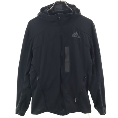 adidas アディダス ランニング 長袖 ジップパーカー M ブラック