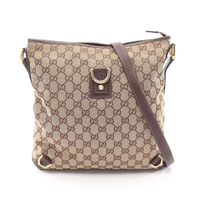 グッチ GUCCI アビー GGキャンバス ショルダーバッグ バッグ キャンバス レザー レディース ベージュ系 / ブラウン系 131326 【中古】