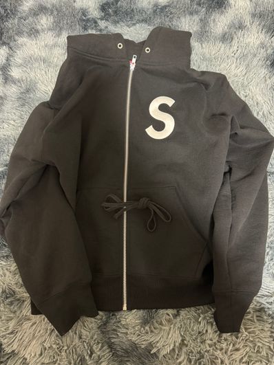 Supreme S Logo Zip Up Hooded Sweatshirt "Black" (23FW)