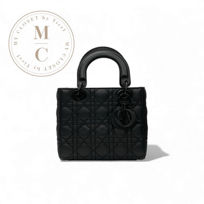 クリスチャンディオール CHRISTIAN DIOR ハンドバッグ ブラック Lady Dior My ABCDior スモール カナージュ ウルトラマット カーフスキン 2way ショルダーバッグ