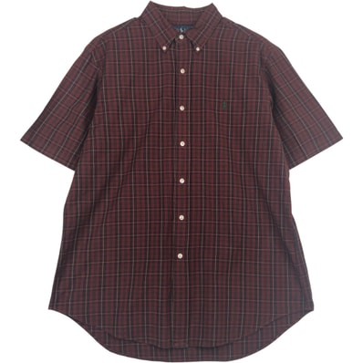 古着 ラルフローレン Ralph Lauren CLASSIC FIT タータンチェック 半袖 ボタンダウン チェックシャツ メンズL相当/eaa637731