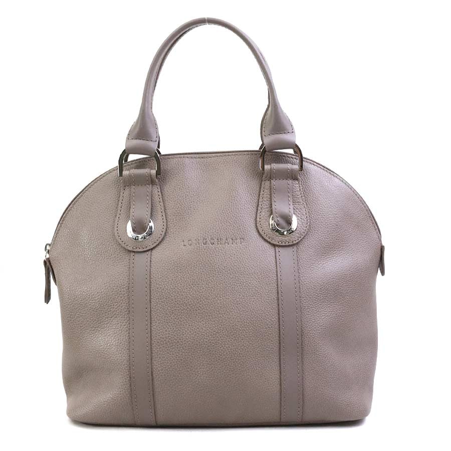 ロンシャン Longchamp ハンドバッグ レザー グレージュ レディース【中古】 h31988j