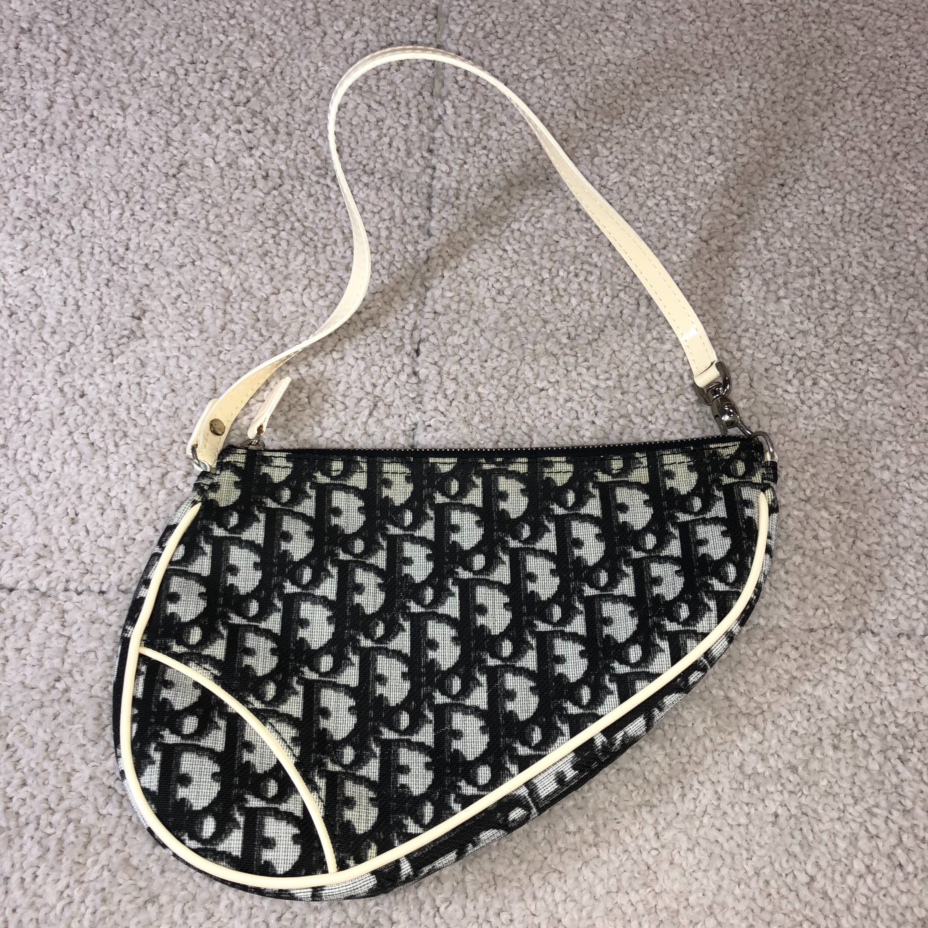 Dior Trotter Saddle Bag "Navy/Ivory"