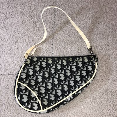 Dior Trotter Saddle Bag "Navy/Ivory"