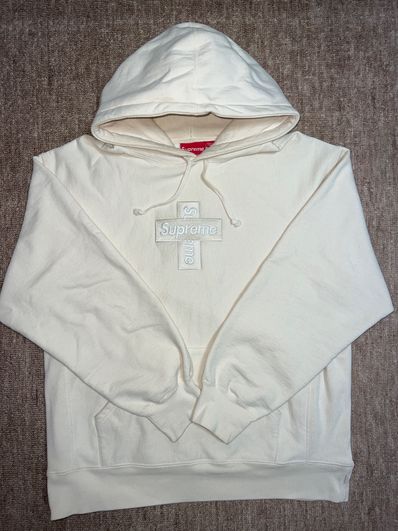Supreme Cross Box Logo Hooded Sweatshirt "Natural"