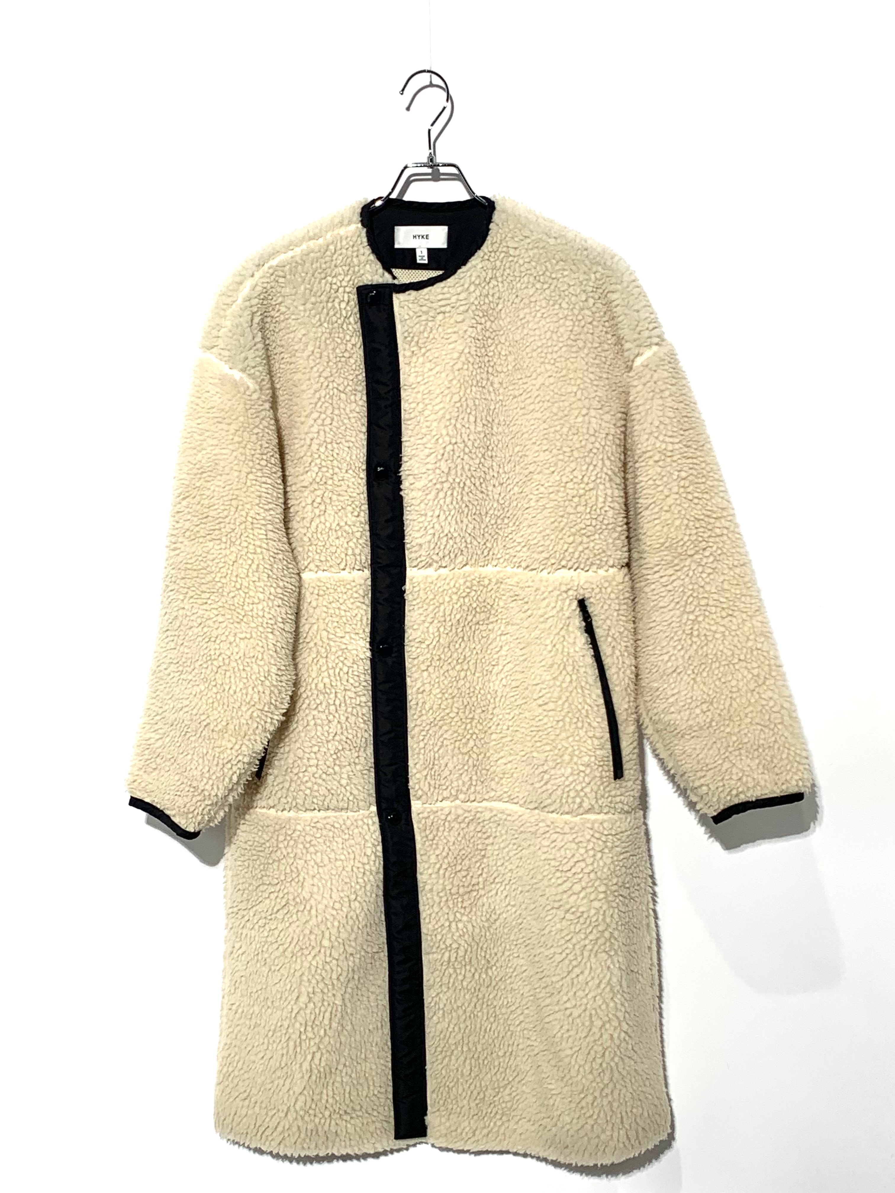 HYKE FAUX SHEARLING COAT Beige