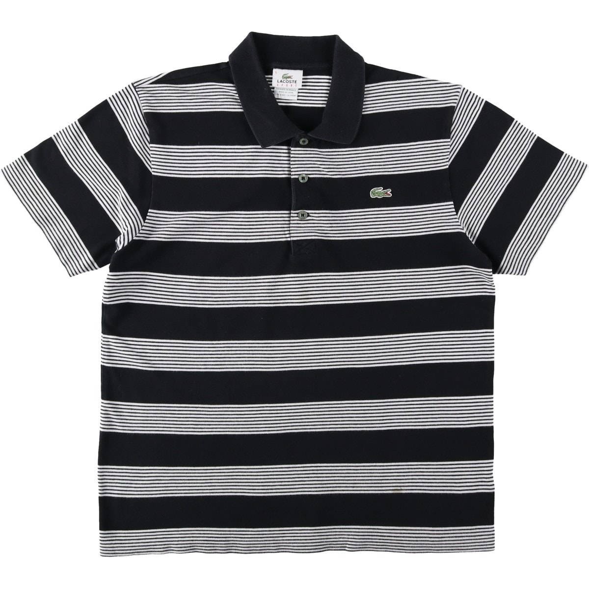 古着 ラコステ LACOSTE SPORT フランス企画 マルチボーダー 半袖 ボーダー ポロシャツ 5 メンズL相当/eaa644652