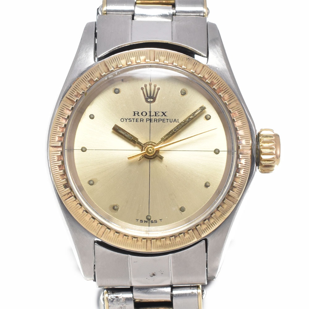 ロレックス ROLEX 6804 オイスターパーペチュアル ゼファーベゼル Cal.1161 シャンパンゴールド 自動巻き レディース 腕時計 K#150534