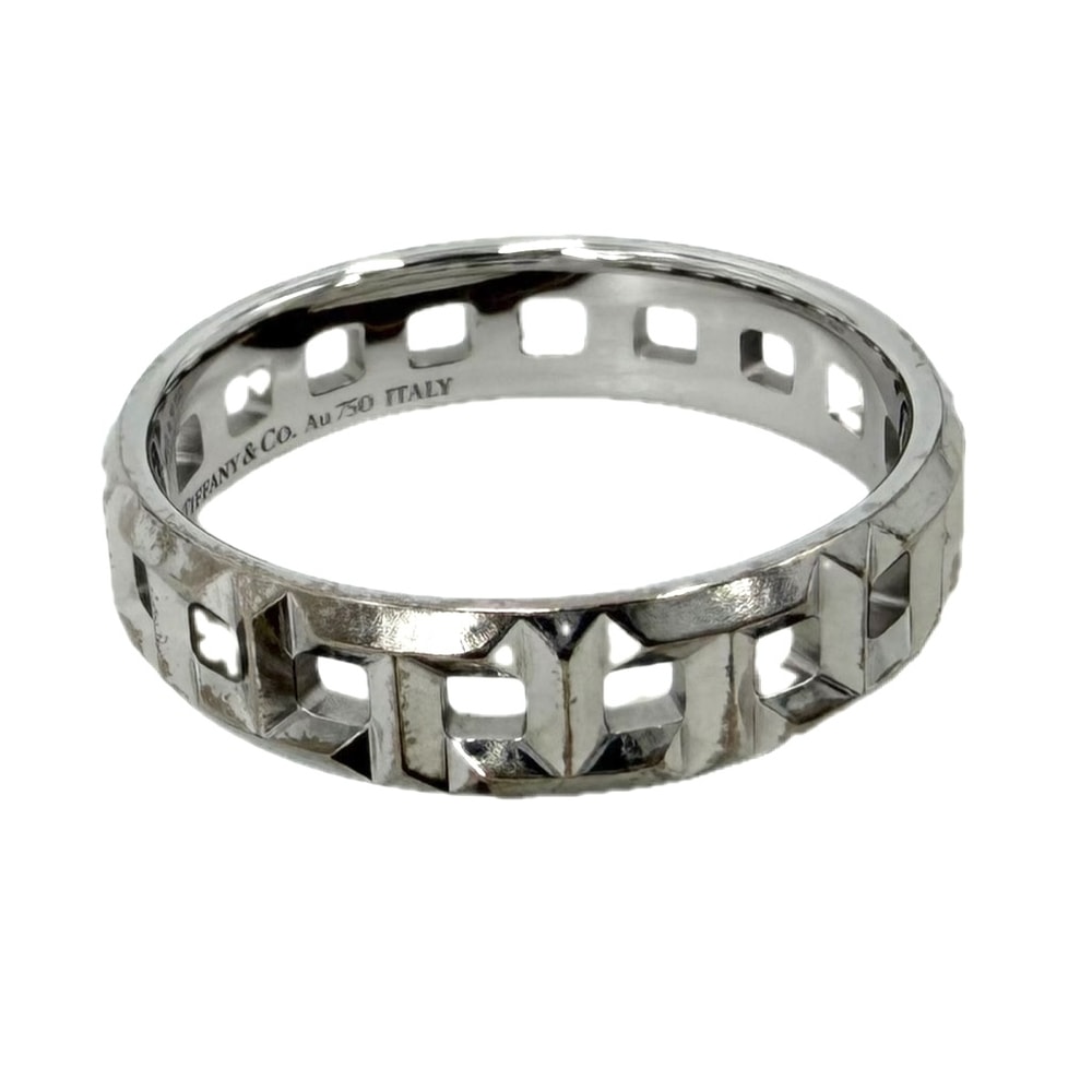 TIFFANY&Co. ティファニー 指輪 T トゥルー ナロー リング ジュエリー アクセサリー Au750 18金WG K18ホワイトゴールド 約22.5号 レディース 約6.2g【中古品】