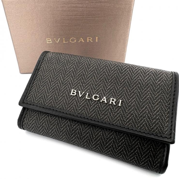 ブルガリ ウィークエンド キーケース ブラック コーティッドヘリテージキャンバス 32583 BVLGARI 正規品【鑑定済み】