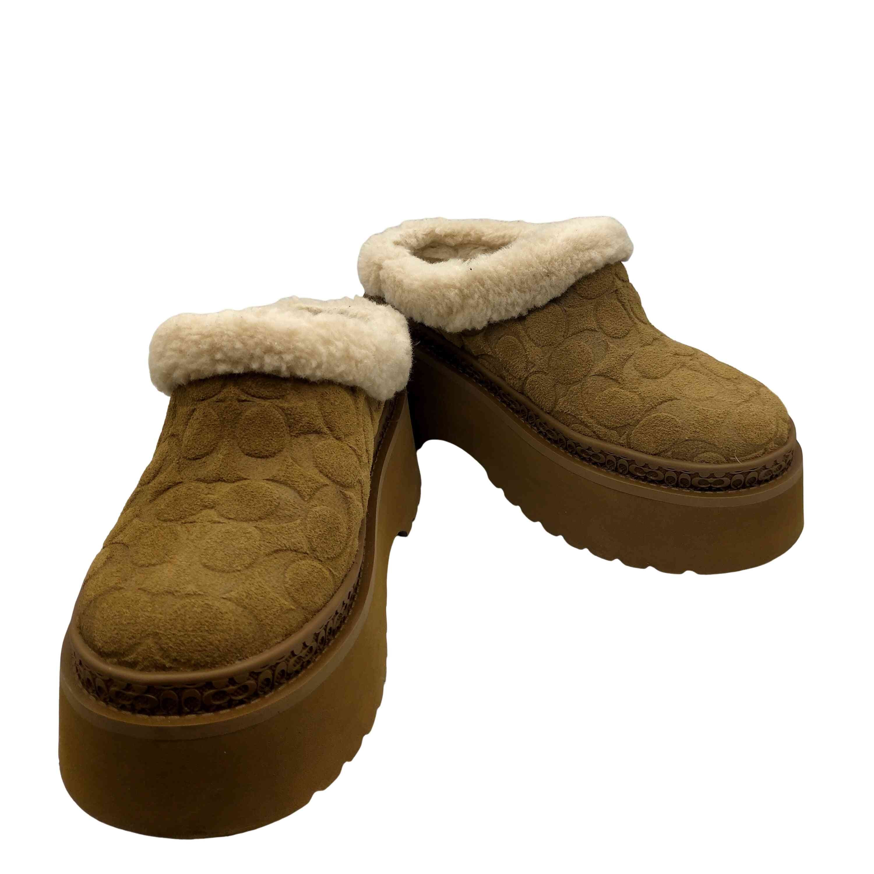 25AW Cecelia Clog セシリア クロッグ・シグネチャー スエード ショート ボア ブーツ 厚底【1140282501914】