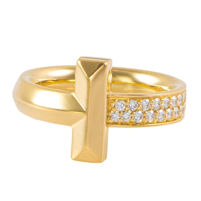 TIFFANY&Co. ティファニー T ワン リング・指輪 14号 K18YG ダイヤモンド ゴールド【中古】