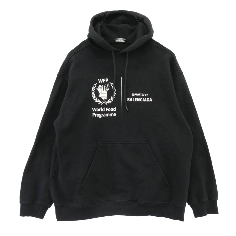 BALENCIAGA バレンシアガ パーカー 20AW 600583 THV63 WFP プリント プルオーバー パーカー フーディー ブラック系 M【中古】