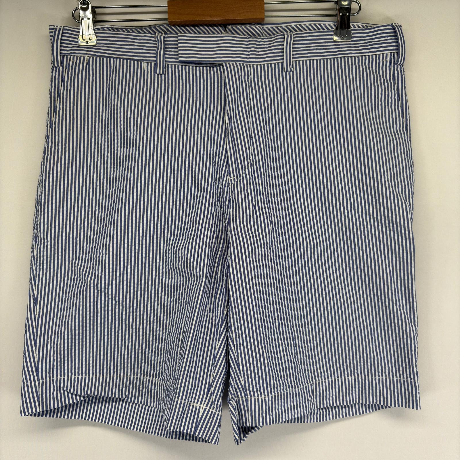 古着 ポロバイラルフローレン Polo by Ralph Lauren パンツ ハーフパンツ ショートパンツ シアサッカー w34 ブルー系 ストライプ メンズ