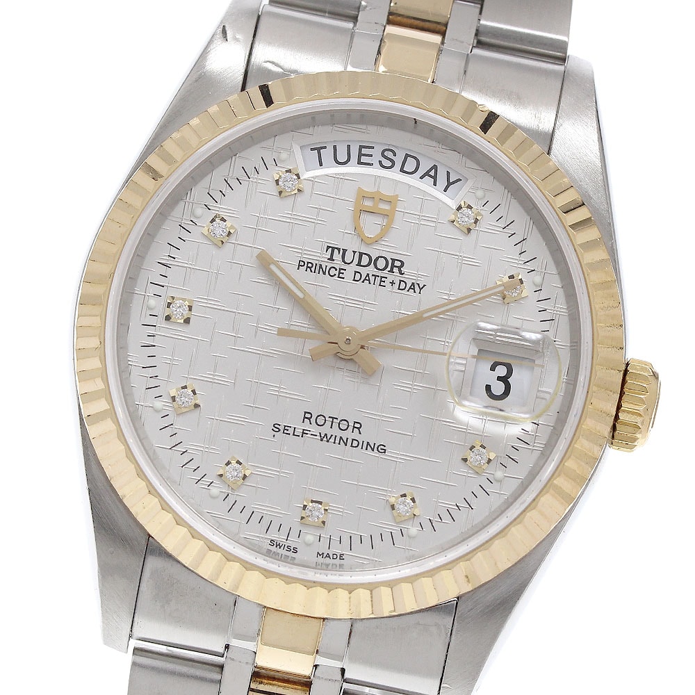 チュードル プリンス デイトデイ 10Pダイヤ 76213 メンズ 【中古】