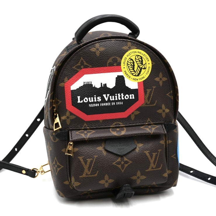 LOUIS VUITTON(ルイ・ヴィトン)モノグラム ワールドツアー パームスプリングス MINI バックパック ミニリュック ブラウン PVC レザー ゴールド金具 レディース M42971【中古】