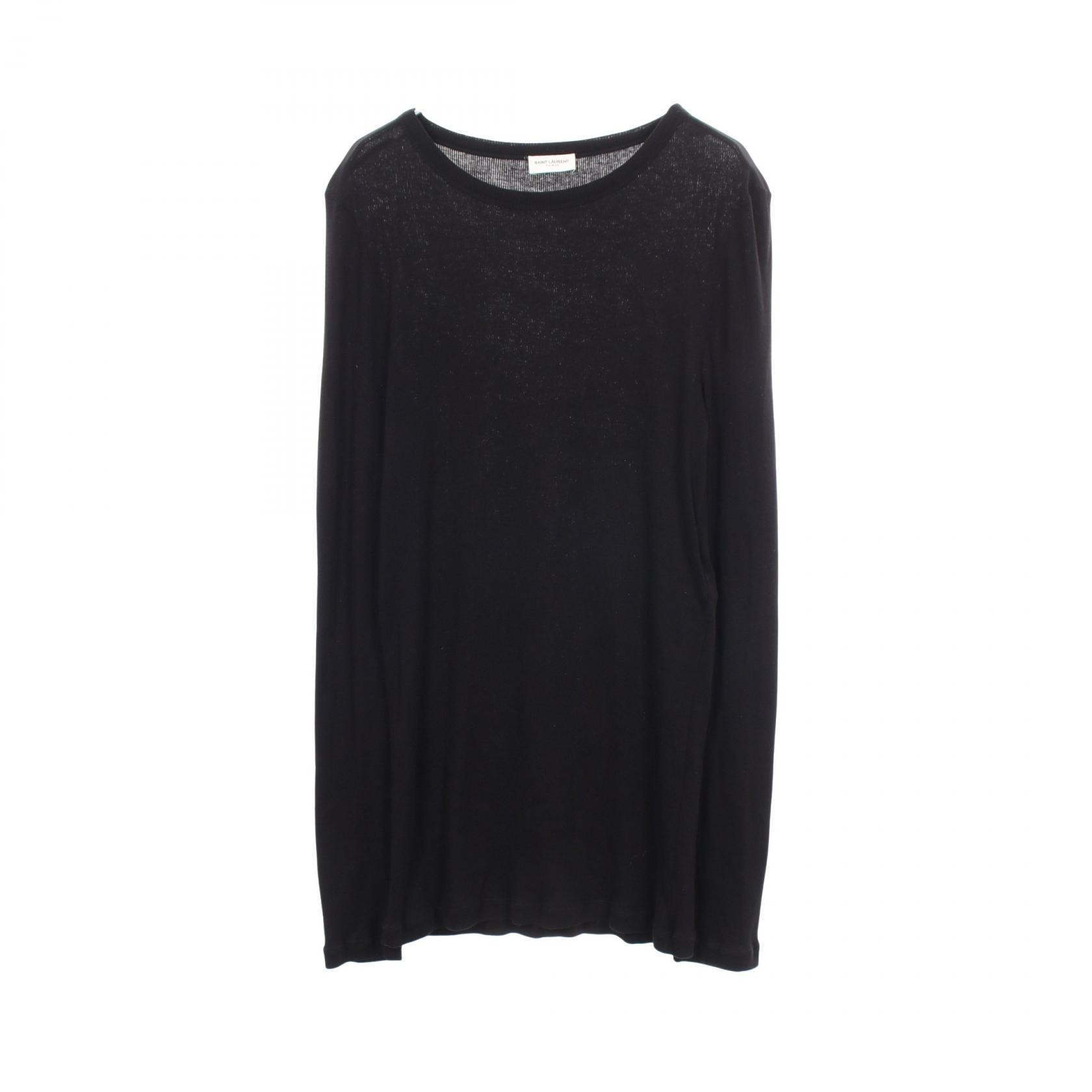 サンローランパリ SAINT LAURENT PARIS リブ 長袖 カットソー 衣料品 トップス コットン メンズ ブラック系 601531 【中古】
