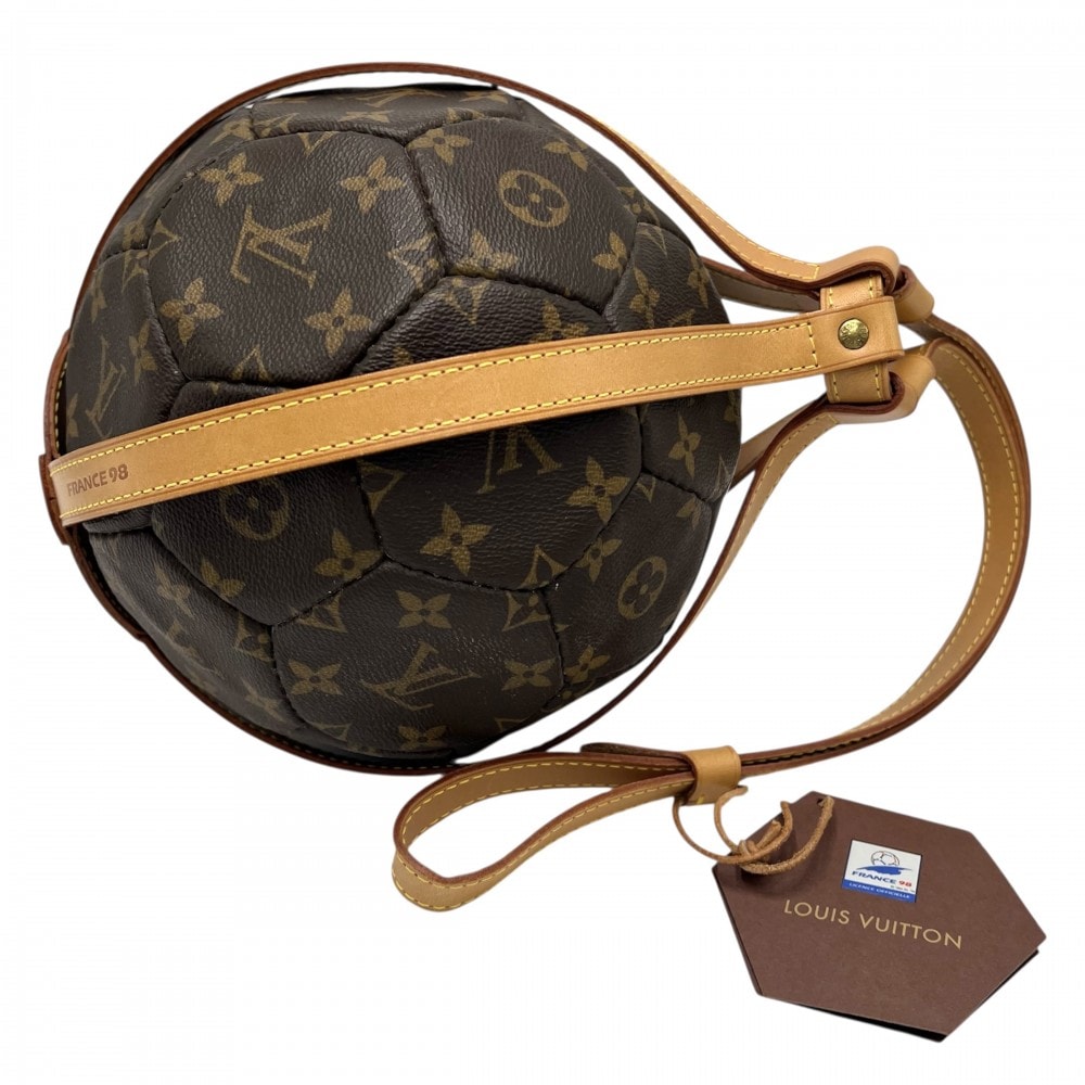 LOUIS VUITTON ルイヴィトン 雑貨 フランス ワールドカップ 記念 サッカーボール 3000個限定 M99054 モノグラムキャンバス    ブラウン 茶 ゴールド金具 メンズ【中古品】