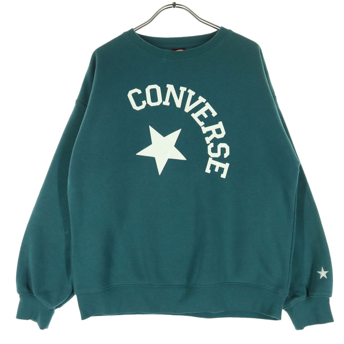 CONVERSE ALL STAR コンバースオールスター 裏起毛 プリント 長袖 スウェット F グリーン トレーナー