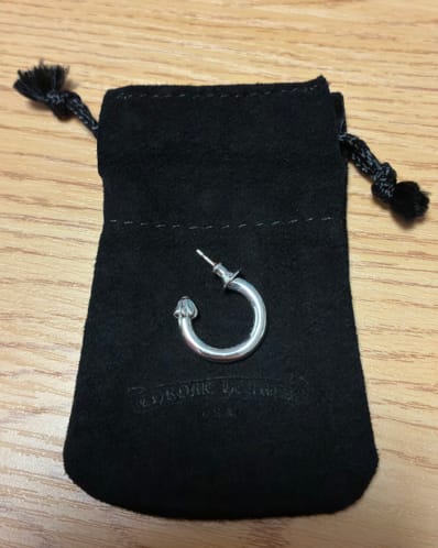 Chrome Hearts Hoop Plain Earrings "Silver"