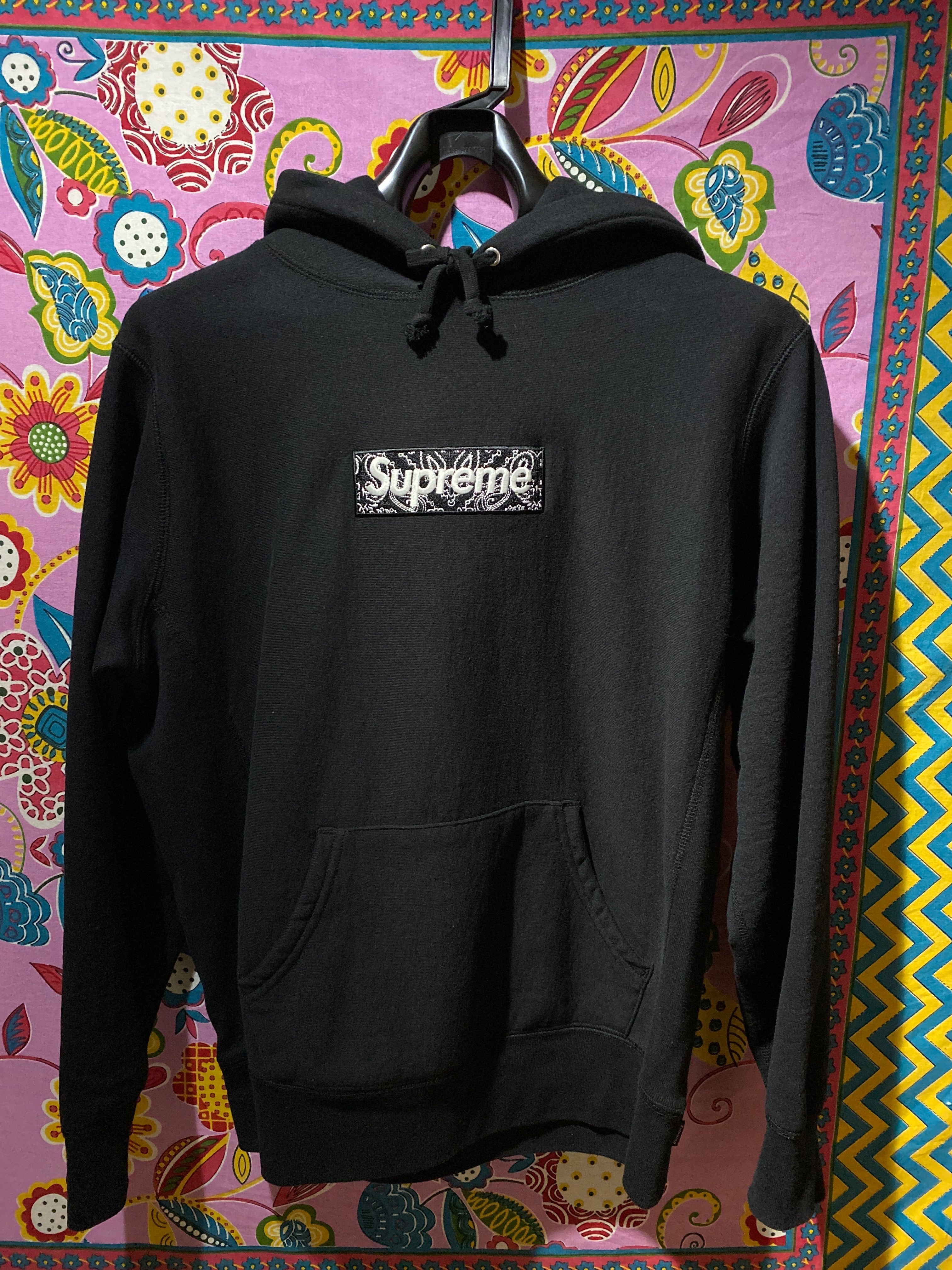 Supreme Bandana Box Logo Hooded Sweatshirt "Black"