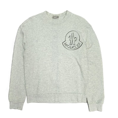 MONCLER モンクレール MAGLIA トレーナー ロゴ 刺繍 スウェット G10918G7A610 809LA コットン グレー メンズ【中古】