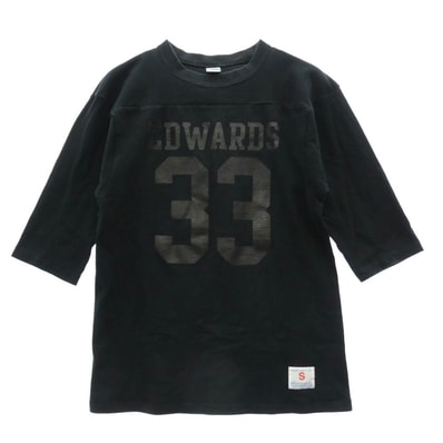 Champion チャンピオン カットソー CO-006C × STANDARD CALIFORNIA スタンダードカリフォルニア 7分丈 フットボールTシャツ カットソー ブラック ブラック系 S【中古】