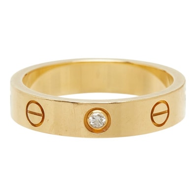 カルティエ ラブリング 1Pダイヤ リング 指輪 #51 K18YG イエローゴールド 750 ダイヤモンド レディース CARTIER 中古