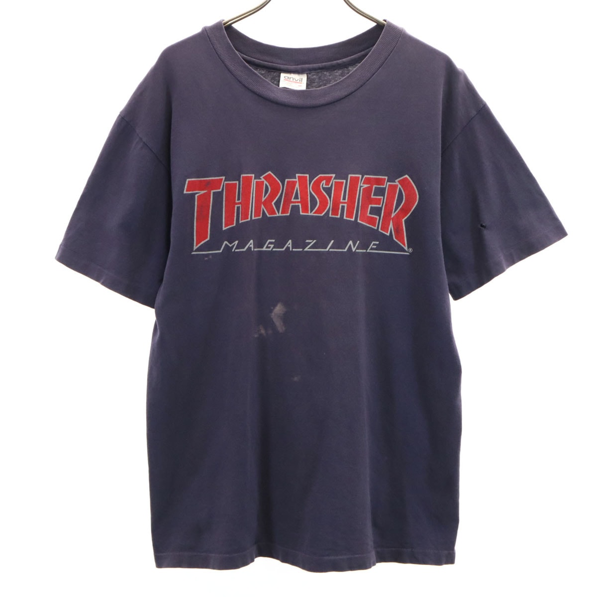 THRASHER スラッシャー 90s USA製 anvilボディ オールド 半袖 Tシャツ M ネイビー シングルステッチ