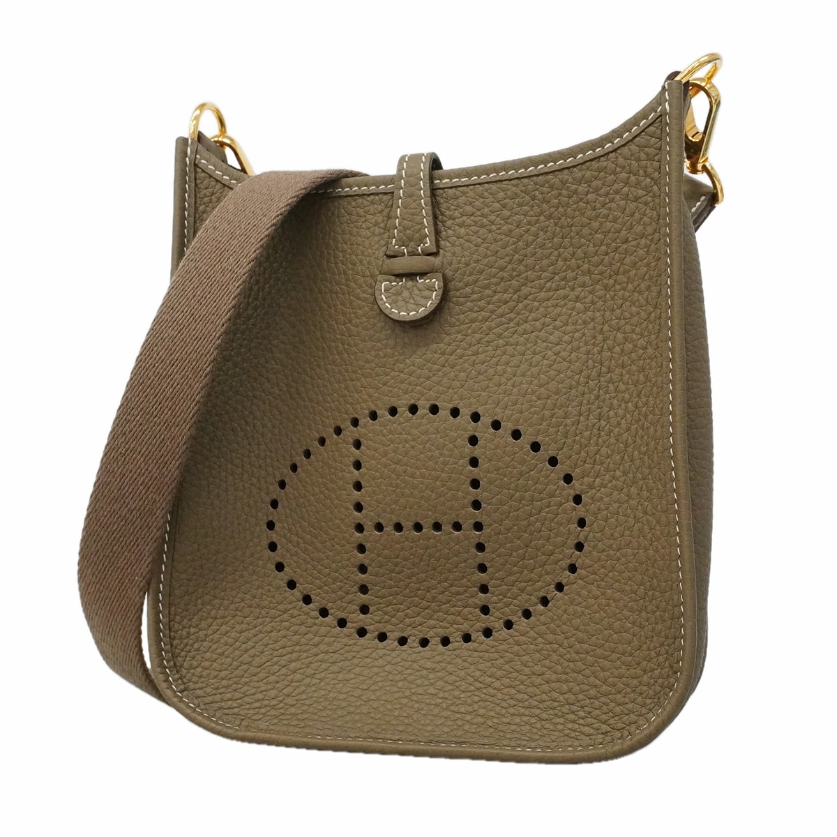 ★SALE【6hd4392】エルメス ショルダーバッグ エヴリンTPM トリヨンクレマンス エトゥープ ゴールド金具 K刻印【中古】レディース