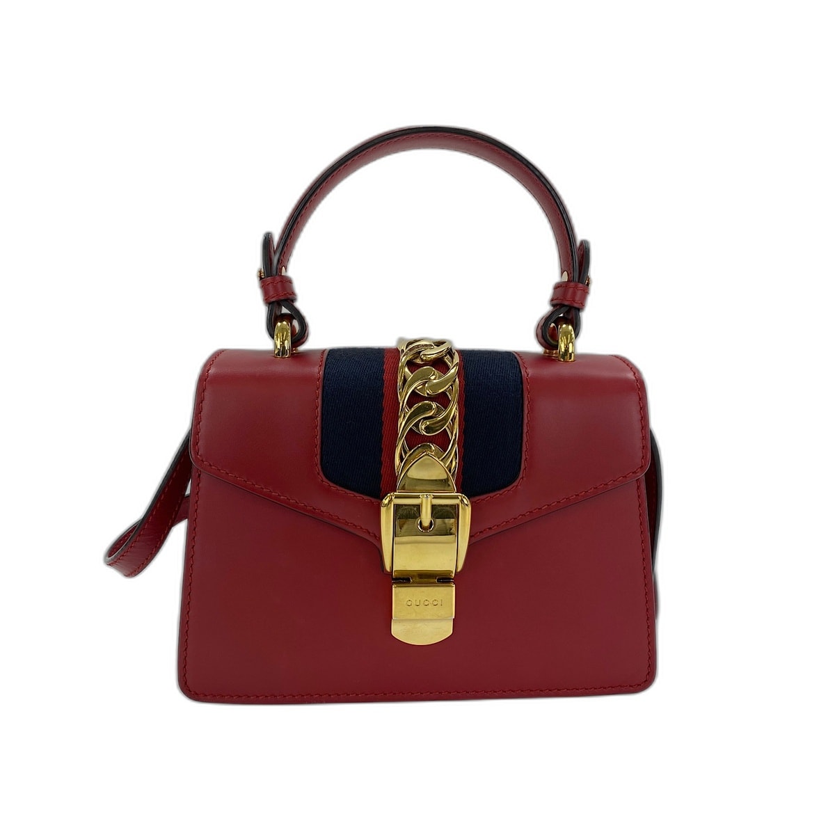 グッチ GUCCI レザー 2WAYシルヴィ ハンドバッグ【中古】
