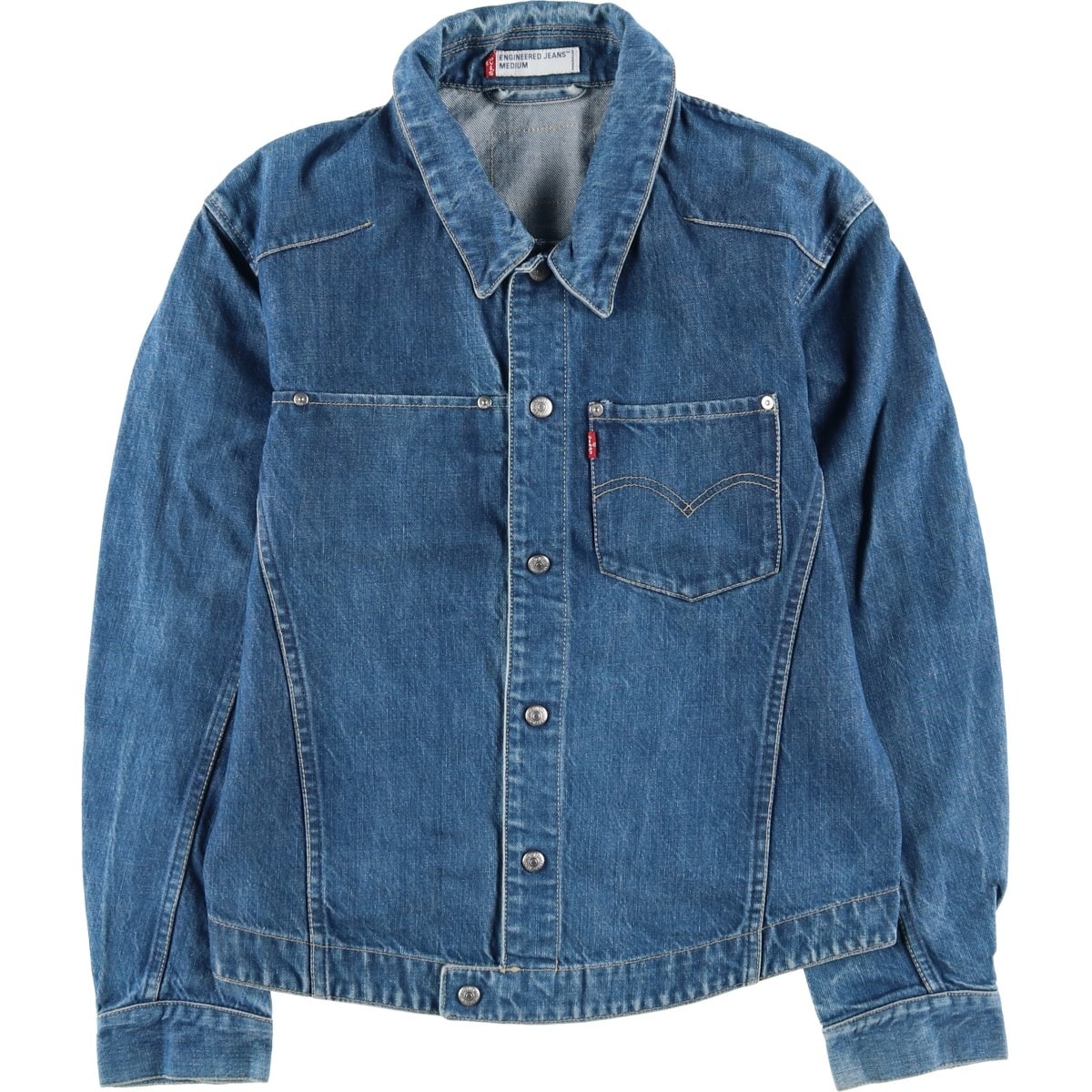 古着 00年代 リーバイス Levi's ENGINEERED エンジニアード ユーロモデル 70100-0835 立体裁断 デニムジャケット メンズM相当/eaa628451