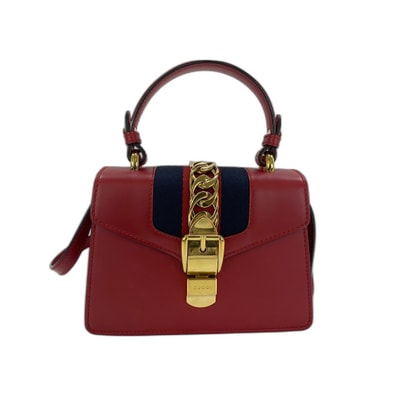 グッチ GUCCI レザー 2WAYシルヴィ ハンドバッグ【中古】