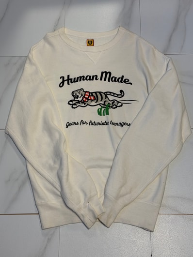 HUMAN MADE White Tiger Tsuriami Sweatshirt "White"