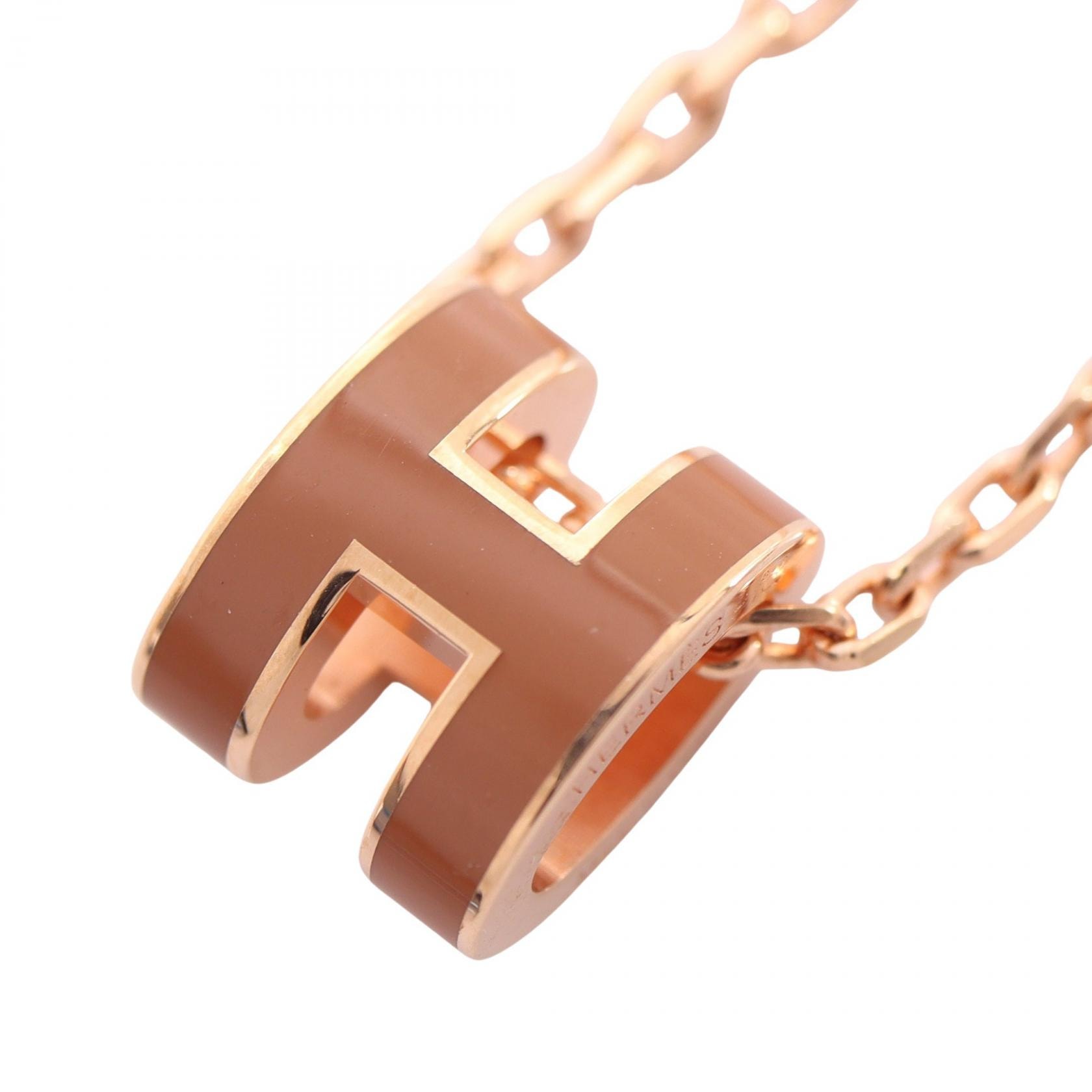 エルメス HERMES MINI POP H ミニポップアッシュ ネックレス ジュエリー GP(ゴールドメッキ) レディース ゴールド系 / ピンク系 【中古】