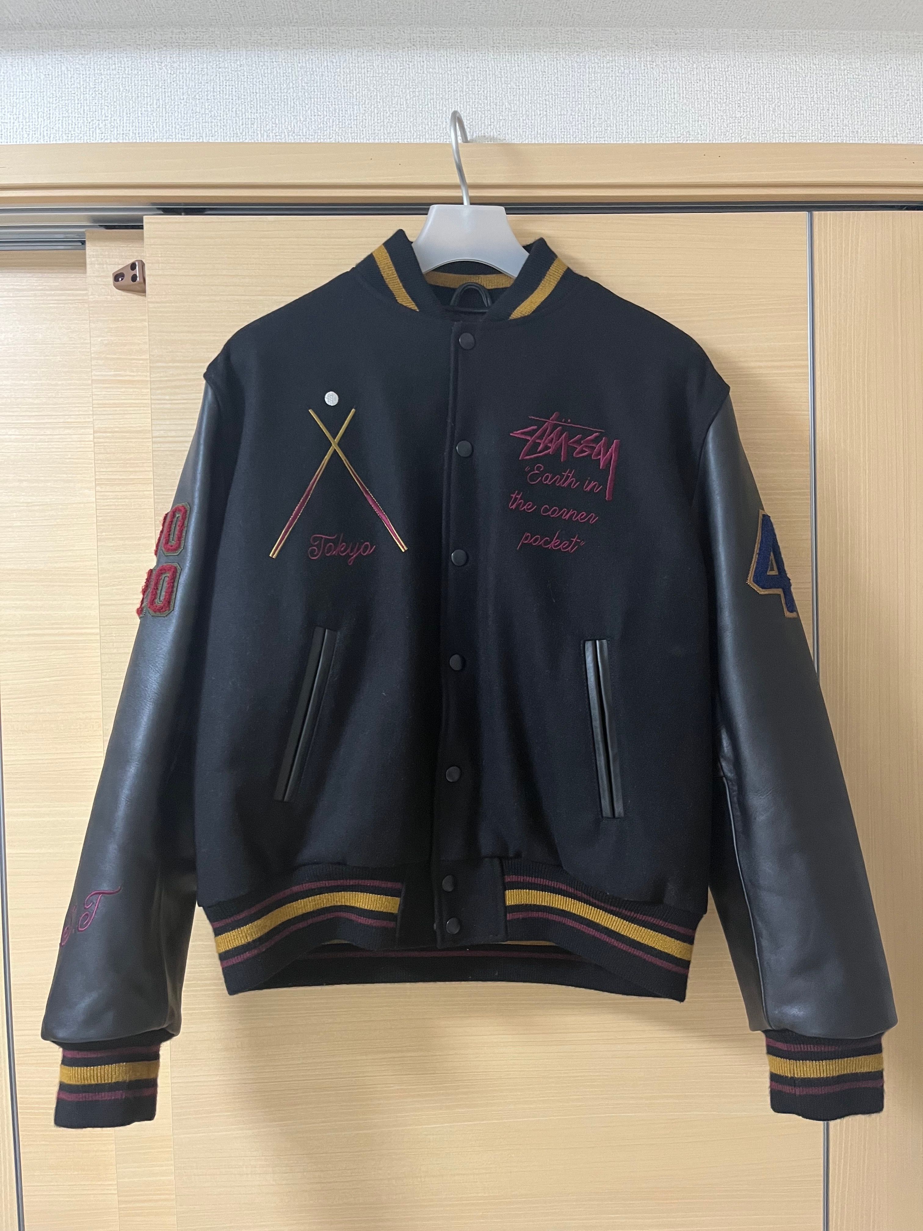 Stussy 40TH ANNIVERSARY IST VARSITY JACKET "Black"