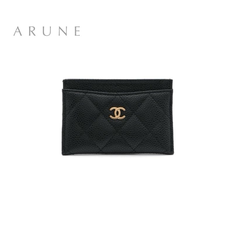 シャネル CHANEL カードケース カード入れ パスケース ブラック ゴールド ココマーク マトラッセ クラシック