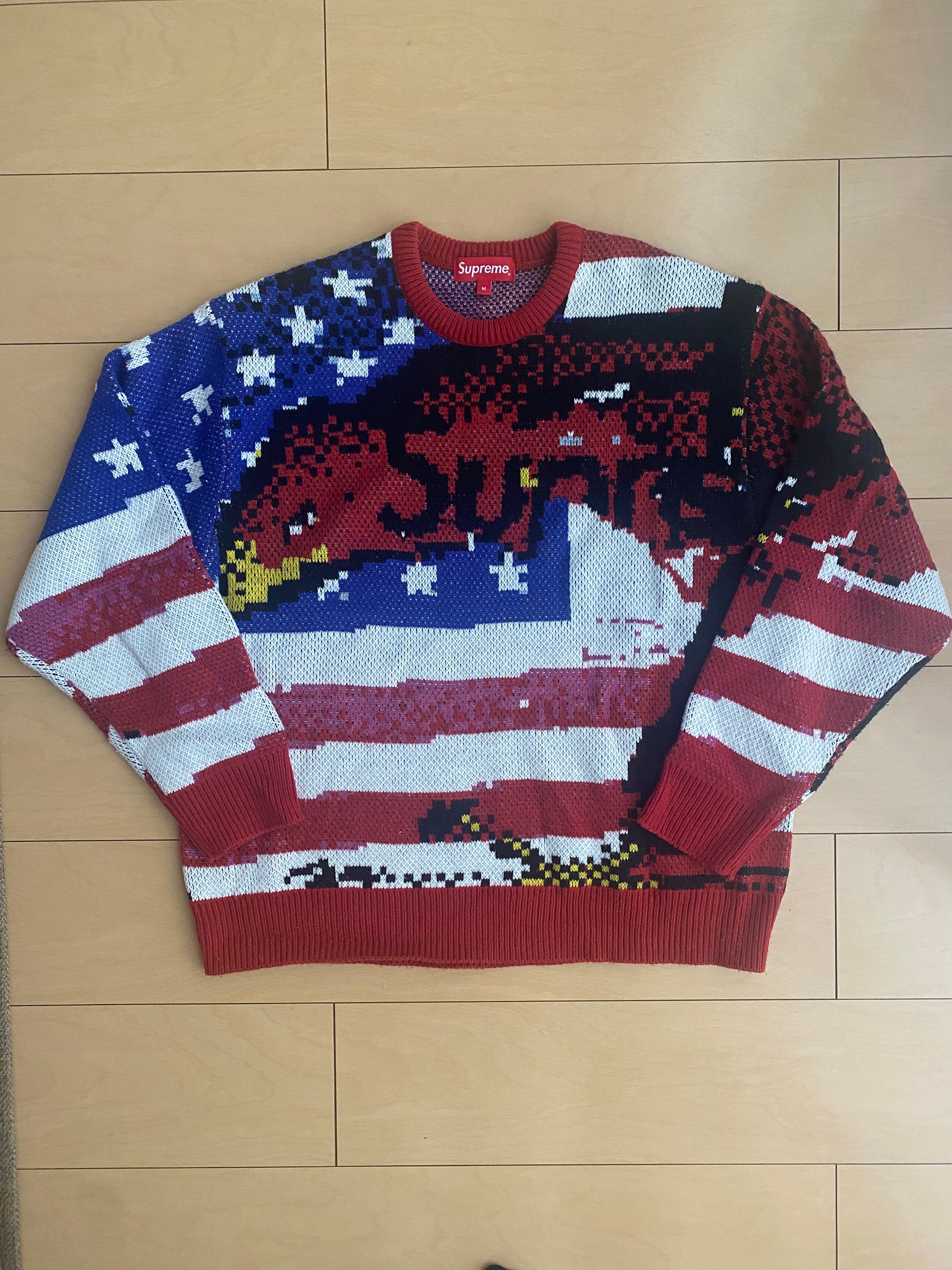 Supreme Digital Flag Sweater "Red"