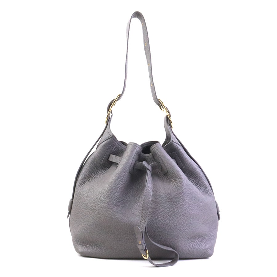 サルヴァトーレフェラガモ Salvatore Ferragamo ショルダーバッグ ガンチーニ レザー グレー ゴールド レディース【中古】 e62301i