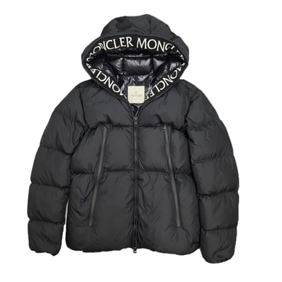 MONCLER モンクレール MONTCLA JACKET モンクラ ロゴ刺繍 ラバーワッペン付き ダウン 19年製 3 Lサイズ ダウンジャケット F20911B56900 ナイロン ブラック メンズ【中古】