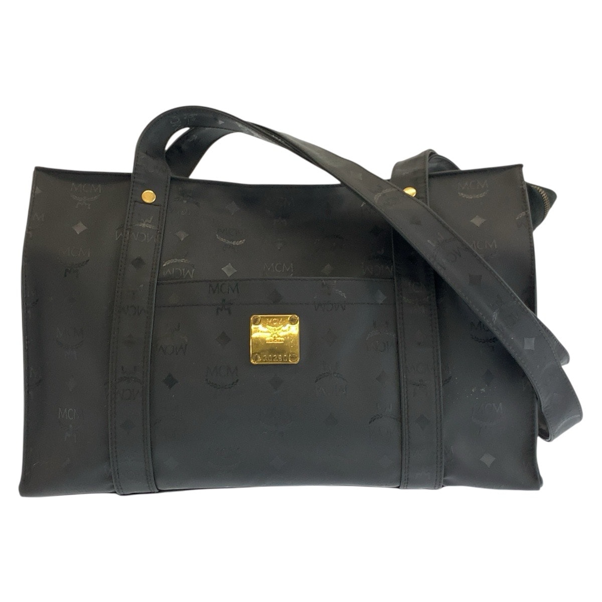 美品 MCM エム シー エム ヴィセトス ブラック 黒 ゴールド金具 PVC トートバッグ ショルダーバッグ 602793 【中古】