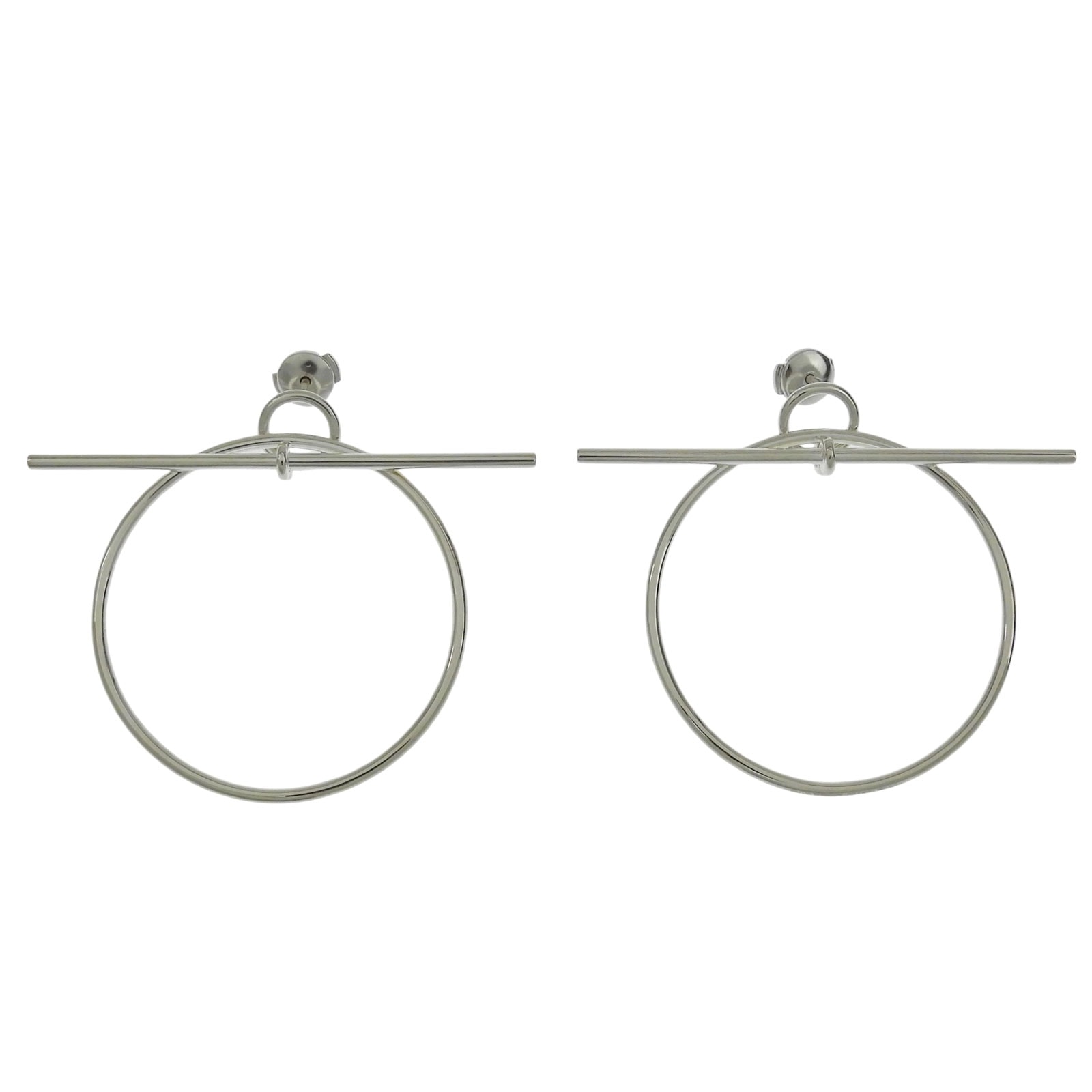 未使用品 エルメス ピアス ループ MM シルバー レディース 25S301641