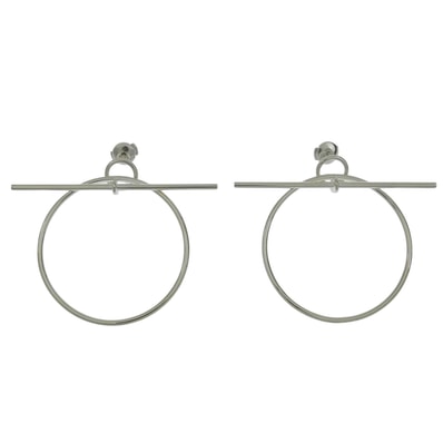 未使用品 エルメス ピアス ループ MM シルバー レディース 25S301641